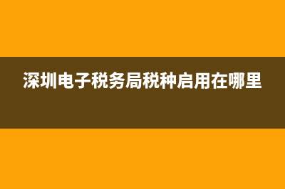 深圳地方电子税务局(深圳电子税务局) (深圳电子税务局税种启用在哪里)