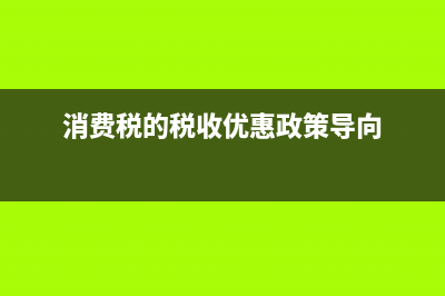 消费税的税收优惠政策是什么？ (消费税的税收优惠政策导向)