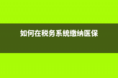 如何在税务系统下载完税证明？ (如何在税务系统缴纳医保)