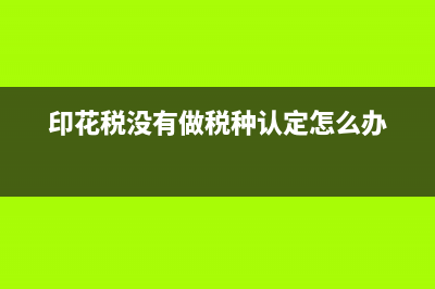 印花税没有做税种认定怎么办？ (印花税没有做税种认定怎么办)