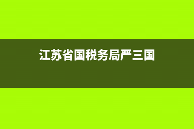 江苏省国税务局网上申报(江苏省网上申报税务操作流程) (江苏省国税务局严三国)