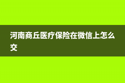 河南商丘医疗保险网上怎么缴费？ (河南商丘医疗保险在微信上怎么交)