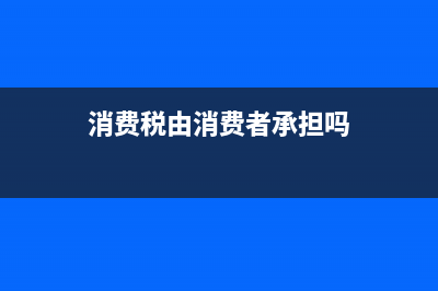 消费税由谁承担？ (消费税由消费者承担吗)