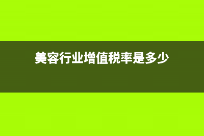 美容行业的增值税税率是多少？ (美容行业增值税率是多少)