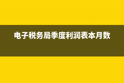 电子税务局季度报表没有财务报表？ (电子税务局季度利润表本月数)