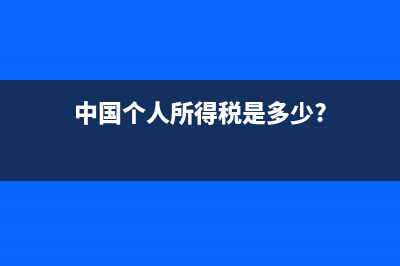 中国个人所得税占政府税收收入多少？ (中国个人所得税是多少?)