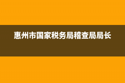 惠州市国家税务局电子税务服务厅(惠州税务网) (惠州市国家税务局稽查局局长)