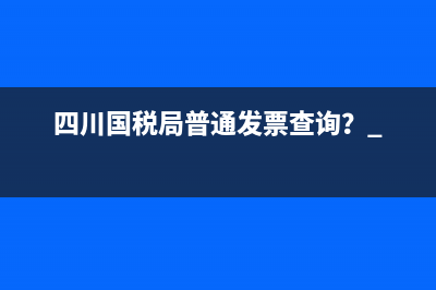 四川国税局普通发票查询？ 