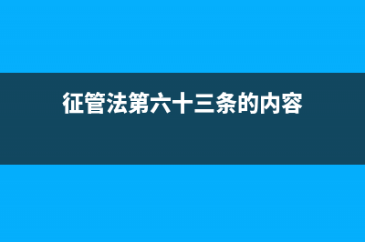 征管法第六十三条释义？ (征管法第六十三条的内容)