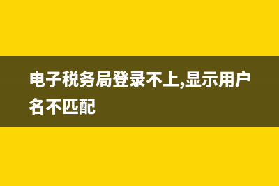 电子税务局登录密码是什么？ (电子税务局登录不上,显示用户名不匹配)