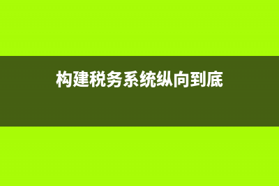 构建税务系统全面(构建税务系统全面从严治党新格局加强党的领导) (构建税务系统纵向到底)