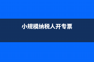小规模纳税人开专票如何交税？ (小规模纳税人开专票)