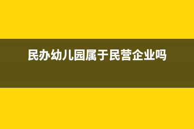 民办幼儿园属于什么企业类型？ (民办幼儿园属于民营企业吗)