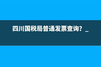 四川国税局普通发票查询？ 