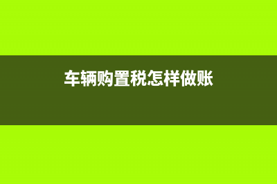 车辆购置税怎样做记账凭证？ (车辆购置税怎样做账)