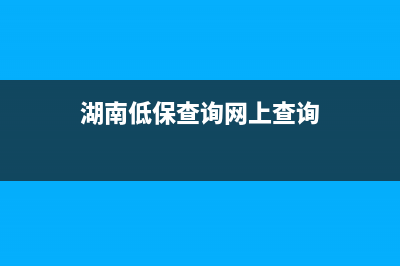 湖南低保查询网上查询？ (湖南低保查询网上查询)