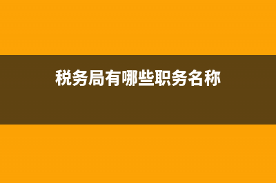 税务局有哪些职位？ (税务局有哪些职务名称)