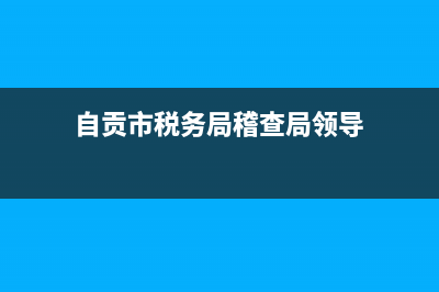 自贡市税务局(自贡市税务局领导名单) (自贡市税务局稽查局领导)