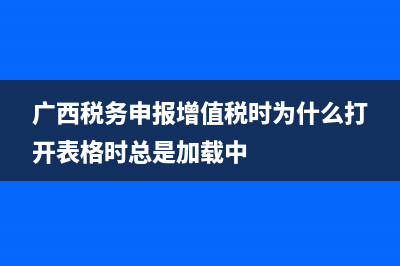 广西税务申报 (广西税务申报增值税时为什么打开表格时总是加载中)