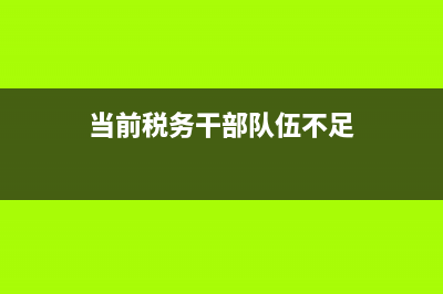 当前税务干部队伍状况(当前税务干部队伍状况分析) (当前税务干部队伍不足)