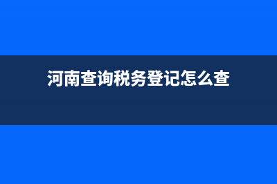 河南查询税务登记信息(河南税务网上登记流程) (河南查询税务登记怎么查)
