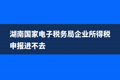 湖南国家电子税务局网(国家电子税务局湖南省税务局) (湖南国家电子税务局企业所得税申报进不去)