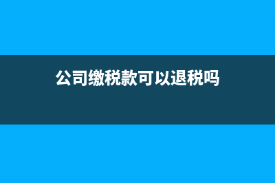 公司缴税款可以在一般帐户上缴纳吗？ (公司缴税款可以退税吗)