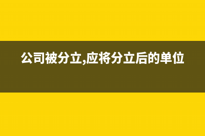 企业分立，被分立企业如何做会计分录？ (公司被分立,应将分立后的单位)