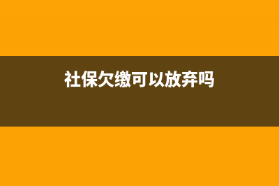 社保欠缴可以放弃欠缴部分吗？ (社保欠缴可以放弃吗)