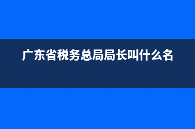 广东省税务一厅通办(广东省税务局网上办税大厅) (广东省税务总局局长叫什么名)