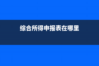 综合所得申报表如何导出？ (综合所得申报表在哪里)