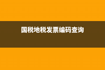 国税 地税发票 (国税地税发票编码查询)
