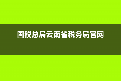 总局云南税务局(云南税务局门户) (国税总局云南省税务局官网)