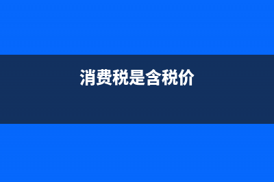 消费税含税(消费税含税价和不含税价怎么计算) (消费税是含税价)