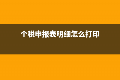 个税申报表明细怎么打印？ (个税申报表明细怎么打印)