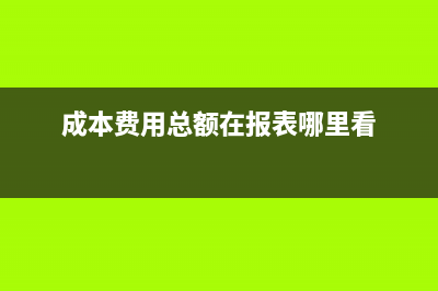 成本费用总额在报表里哪里看？ (成本费用总额在报表哪里看)