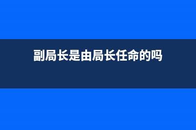 副局长由谁任命？ (副局长是由局长任命的吗)