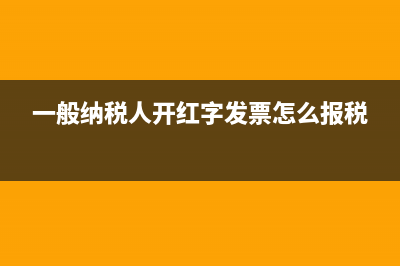 一般纳税人开红票流程怎么开 (一般纳税人开红字发票怎么报税)