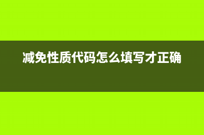减免性质代码怎么填？ (减免性质代码怎么填写才正确)