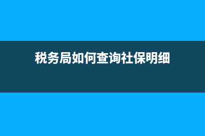 税务局查社保怎么查？ (税务局如何查询社保明细)