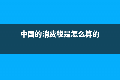 中国的消费税是多少？ (中国的消费税是怎么算的)