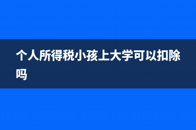 个人所得税小孩的抵扣标准？ (个人所得税小孩上大学可以扣除吗)