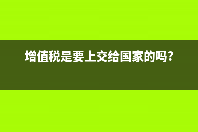 增值税必须在国税局申报缴纳吗？ (增值税是要上交给国家的吗?)