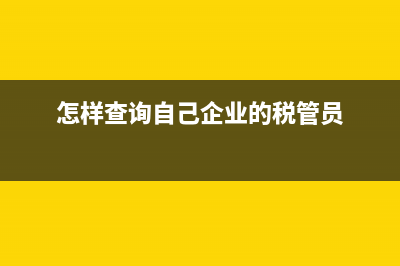 怎样查询自己企业的税收编码？ (怎样查询自己企业的税管员)