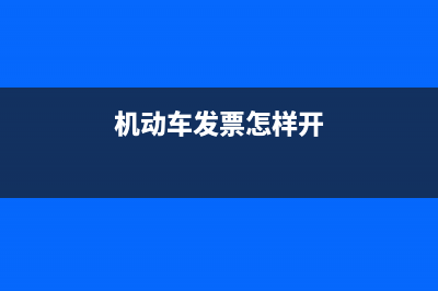 机动车发票怎样设置限额？ (机动车发票怎样开)