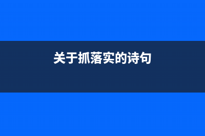 关于落实的诗句？ (关于抓落实的诗句)
