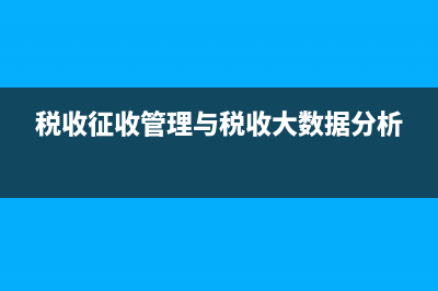 税收征收管理与纳税服务是什么工作？ (税收征收管理与税收大数据分析)