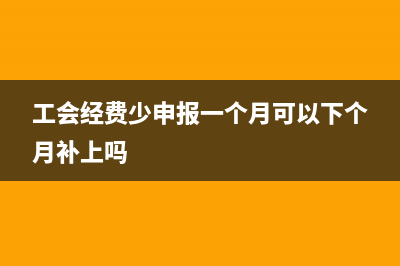 工会经费少申报了怎么办？ (工会经费少申报一个月可以下个月补上吗)