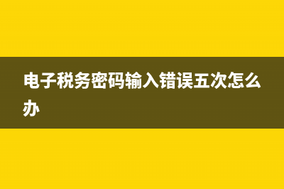 电子税务密码(电子税务密码是啥) (电子税务密码输入错误五次怎么办)