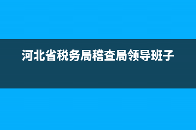 河北省税务局(河北省税务局发票查询) (河北省税务局稽查局领导班子)